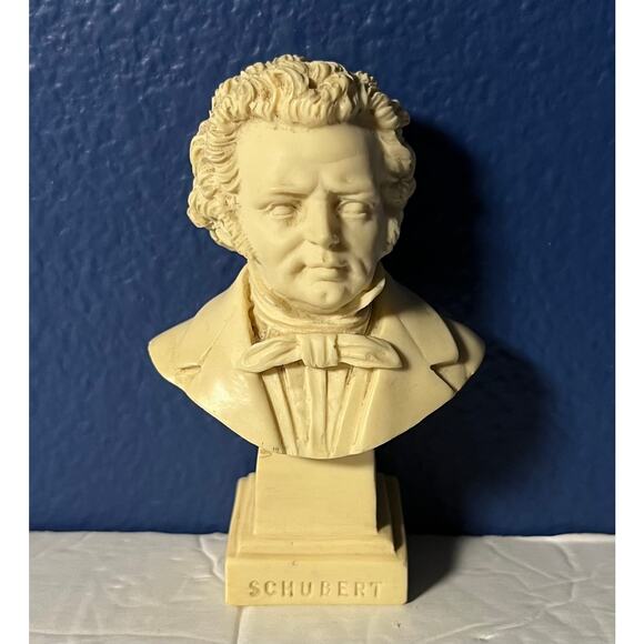 Vintage Schubert Bust Sculpture Composer Statue Made in Italy Classical Music - Picture 1 of 6